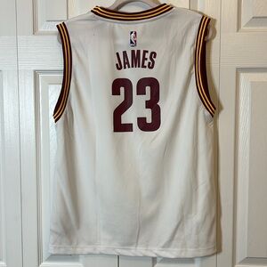 Adidas Cavaliers Lebron James #23 White Basketball Jersey